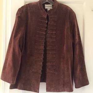 Chico’s Brown Leather Military Style Jacket